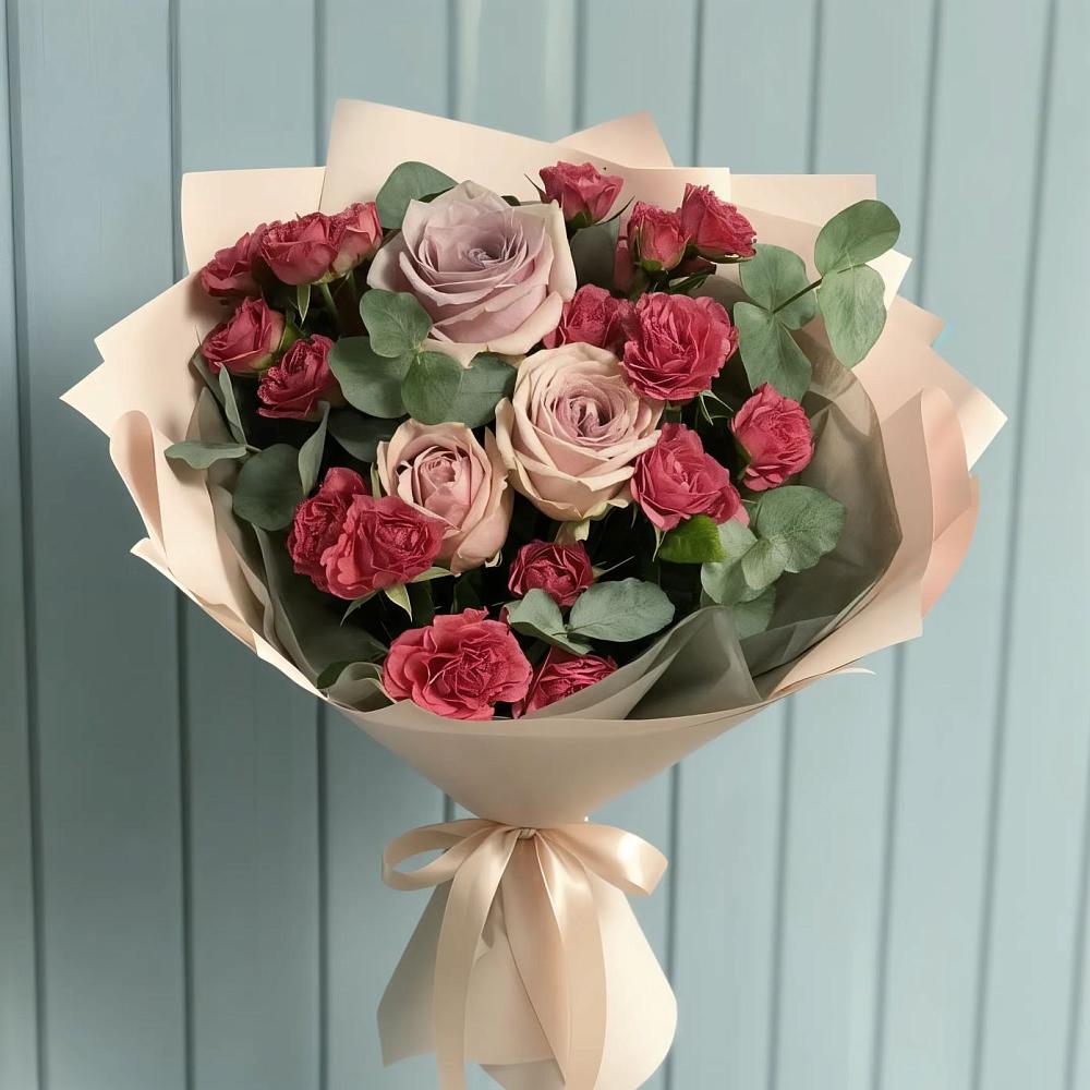 Букет цветов из: Гвоздики и Розы в Чупе