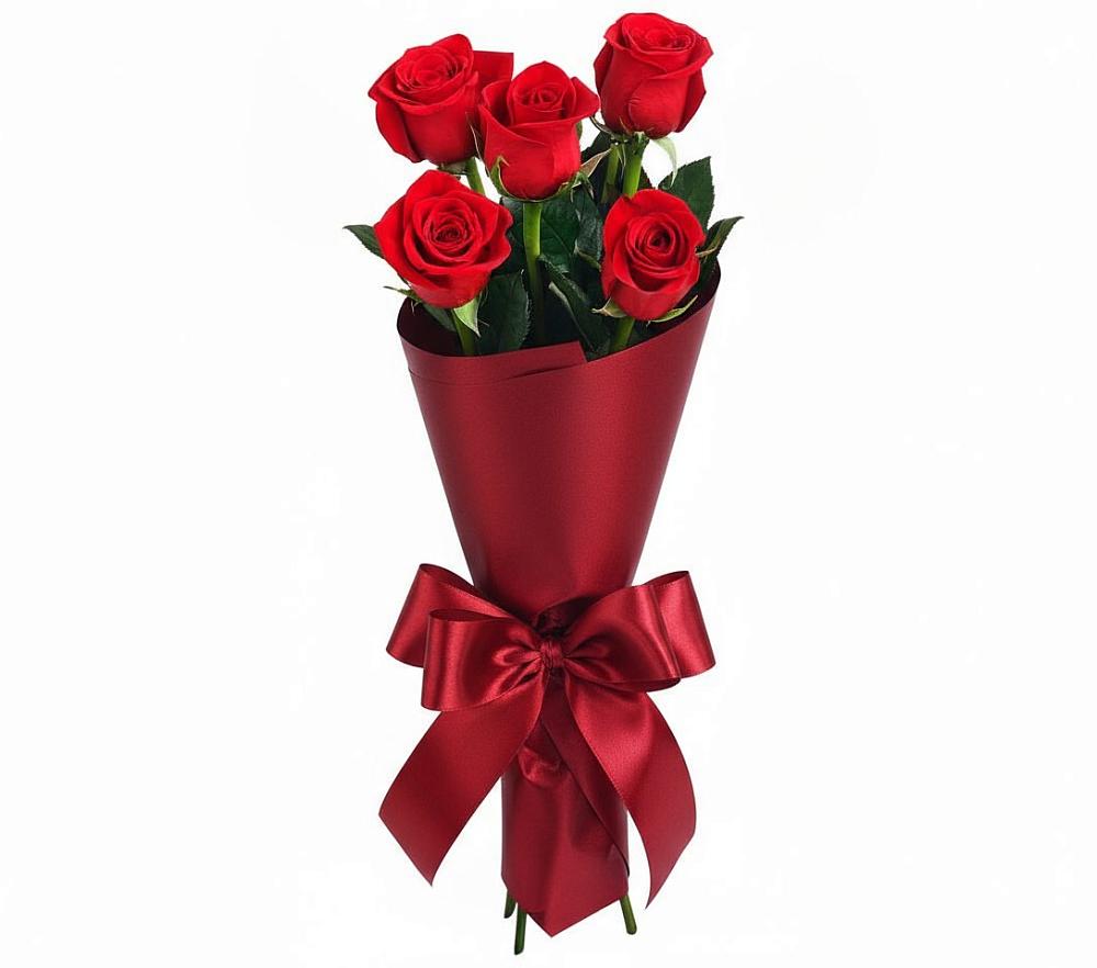 Букет 5 Красных роз Эдлесс Лав в Чупе