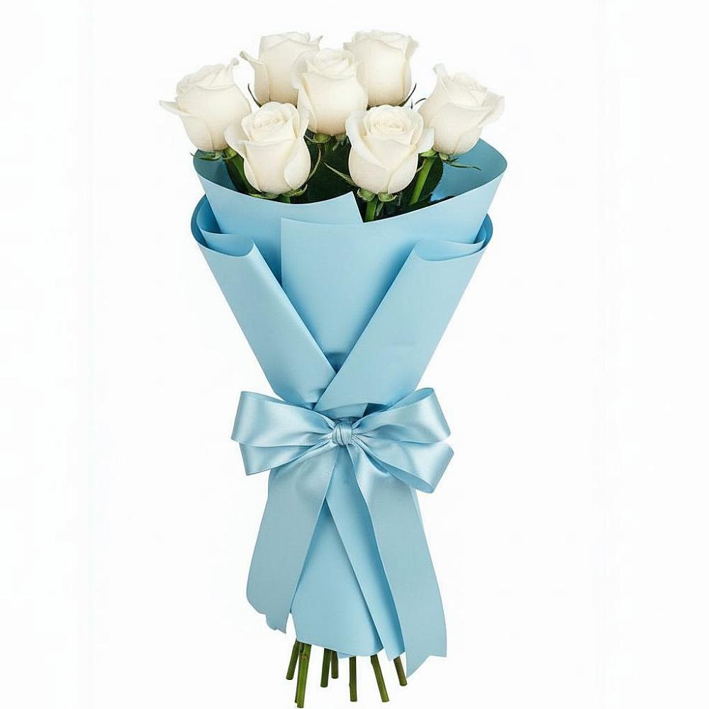 Букет 7 белых роз Проуд в Чупе