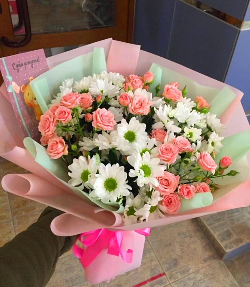 Букет цветов из: Розы и Хризантемы в Чупе