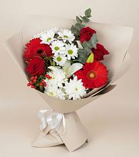 Букет цветов из:  Розы, Хризантемы, Герберы и Лилии в Чупе