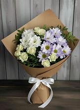 Букет цветов из:  Хризантемы и Розы #REPLACE_PRED# Чупе