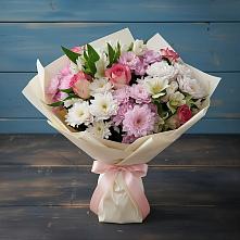 Букет цветов из:  Хризантемы, Альстромерии и Розы в Чупе