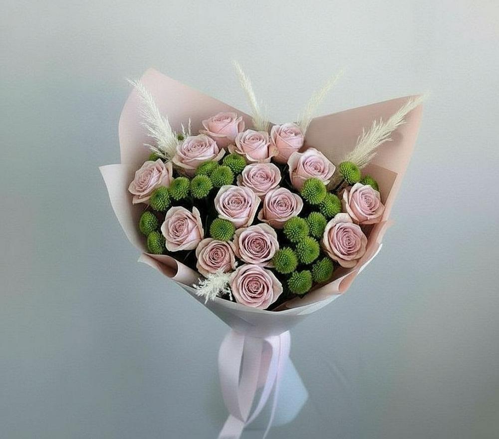 Букет цветов из: Розы и Хризантемы в Чупе