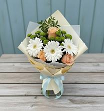 Букет цветов из:  Герберы, Розы и Хризантемы в Чупе