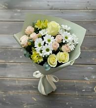 Букет цветов из:  Альстромерии, Розы и Хризантемы в Чупе