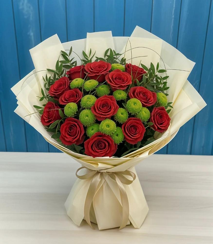 Букет цветов из: Розы и Хризантемы в Чупе